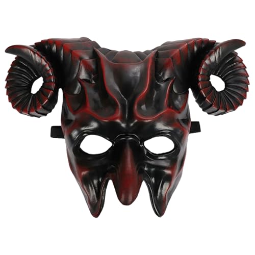 XJKLBYQ Devil Mask Scary 3d Halbgesicht Horn Ziegenmaske Monster Demon Halloween Kostüm für Halloween Cosplay Party XJKLBYQ Devil Mask Scary 3d Halbgesicht Horn Ziegenmaske Monster Demon Halloween Kostüm für Halloween Cosplay Party von XJKLBYQ