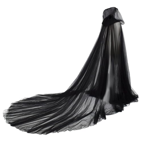 XJKLBYQ Erwachsener in voller Länge Schiere Umhang, Halloween Ghost Cosplay Kostüm Umhang, Schwarze Unisex Erwachsene Kapuze mit Kapuze mit mit übergroßer von XJKLBYQ