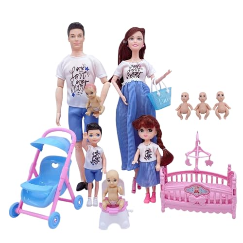 XJKLBYQ Family Doll Set, sicheres schwangeres Puppen -Set mit Papa & 3 Kindern, 5 Menschen mit Puppenhauszubehör tun Spielen Spielzeug für Kinder |.Playsets XJKLBYQ Family Doll Set, sicheres schwangeres Puppen -Set mit Papa & 3 Kindern, 5 Menschen mit Puppenhauszubehör tun Spielen Spielzeug für Kinder |.Playsets von XJKLBYQ