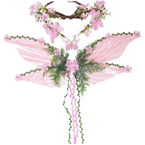 XJKLBYQ Feenkostüm für Frauen florales Schmetterling Fairy Kostüm mit Kronen- und Elf -Ohren für Erwachsene Renaissance Cosplay Accessoires, Accessoires XJKLBYQ Feenkostüm für Frauen florales Schmetterling Fairy Kostüm mit Kronen- und Elf -Ohren für Erwachsene Renaissance Cosplay Accessoires, Accessoires von XJKLBYQ
