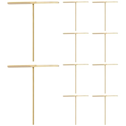 XJKLBYQ Flugspielzeug Fliegender Hubschrauber, 10pcs Handhubschrauberspinner, hölzerne Drachenfly Hand Gitter DIY Propeller mit Stange für Kinder im Freien/6.7x5, 7 Zoll von XJKLBYQ