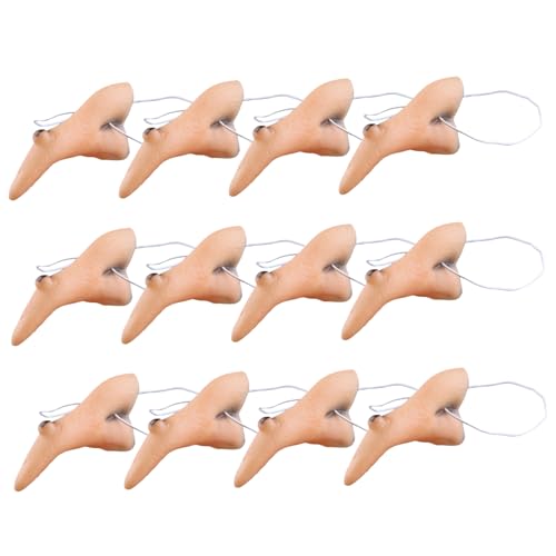 XJKLBYQ Gefälschte Nase, 12pcs lustige & realistische Vinylprothesen Hexennase mit Gurt, Halloween -Requisiten für Cosplay, Bühne, Kostüm von XJKLBYQ