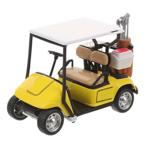 XJKLBYQ Golfwagenspielzeug, 1:36 Skala Desktop Golfauto -Modelle, Pullback -Mini -Karren -Statue mit Gummirädern für Zuhause, Partydekorationen (gelb) von XJKLBYQ