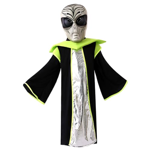 XJKLBYQ Halloween-Dekorationen, Alien Kostüm Kids Realistic Alien Maske mit weichem Roben Lustiges Halloween-Kostüm für Kinder Cosplay-Party, geeignet für eine Höhe von 115-125 cm XJKLBYQ Halloween-Dekorationen, Alien Kostüm Kids Realistic Alien Maske mit weichem Roben Lustiges Halloween-Kostüm für Kinder Cosplay-Party, geeignet für eine Höhe von 115-125 cm von XJKLBYQ