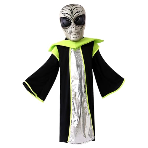 XJKLBYQ Halloween-Dekorationen, Alien Kostüm Kids Realistic Alien Maske mit weichem Roben Lustiges Halloween-Kostüm für Kinder Cosplay-Party, geeignet für eine Höhe von 125-135 cm XJKLBYQ Halloween-Dekorationen, Alien Kostüm Kids Realistic Alien Maske mit weichem Roben Lustiges Halloween-Kostüm für Kinder Cosplay-Party, geeignet für eine Höhe von 125-135 cm von XJKLBYQ