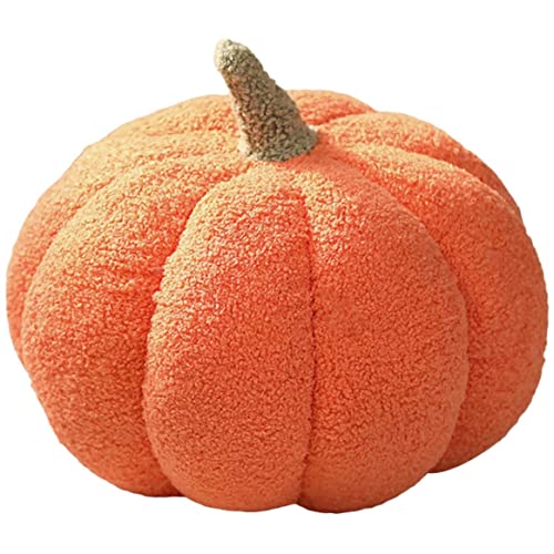XJKLBYQ Halloween Pumpkin Throw Pillow, 20 cm Flauschiges, plüschiges dekoratives Kissen, süße Herbst- und Erntedankhäuser, Partybevorzugungen (Orange) von XJKLBYQ