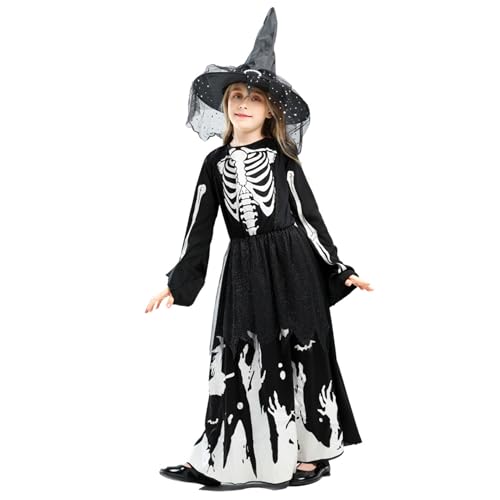 XJKLBYQ Hexenkostüm Kinder, Hexkostüm bequeme leuchtende böse für Mädchen mit Hut für Kinder Cosplay Party Halloween, L. XJKLBYQ Hexenkostüm Kinder, Hexkostüm bequeme leuchtende böse für Mädchen mit Hut für Kinder Cosplay Party Halloween, L. von XJKLBYQ