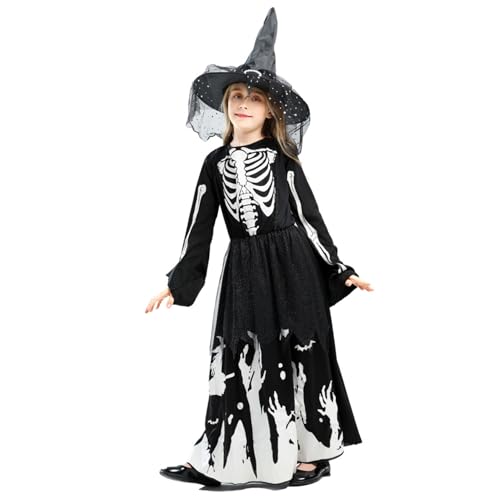 XJKLBYQ Hexenkostüm Kinder, Hexkostüm bequeme leuchtende böse für Mädchen mit Hut für Kinder Cosplay Party Halloween, m XJKLBYQ Hexenkostüm Kinder, Hexkostüm bequeme leuchtende böse für Mädchen mit Hut für Kinder Cosplay Party Halloween, m von XJKLBYQ