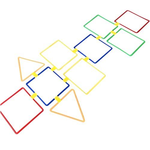 XJKLBYQ Hopscotch-Ringe Spiel, 10pcs Square Hopscotch Rings 15 Zoll mehrfarbige Agilitätsringe Hindernis für Spaß Spiel Kinder Outdoor-Spielausrüstung (C) von XJKLBYQ