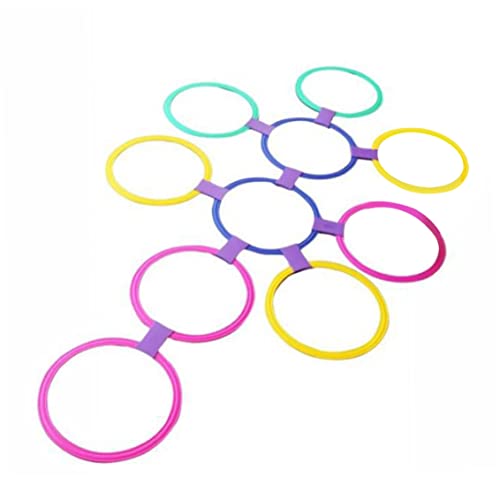 XJKLBYQ Hopscotch-Ringspiel, 10 mehrfarbige Plastikringe und 10 Anschlüsse, 11, 02-Zoll XJKLBYQ Hopscotch-Ringspiel, 10 mehrfarbige Plastikringe und 10 Anschlüsse, 11, 02-Zoll von XJKLBYQ