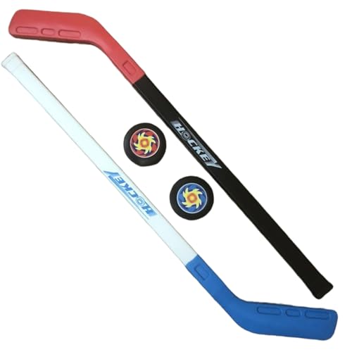 XJKLBYQ Kids Hockey Set, Straßenböden -Hockey -Stick mit 2 Bällen, Kindersportausrüstung für das Spielen im Freien im Freien (blau rot) von XJKLBYQ