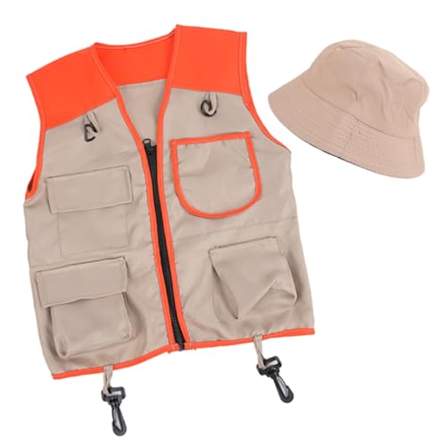 XJKLBYQ Kinderkostüm, Zoo Keeper Kostüm für Kinder Stoff Paläontologe umfasst Weste & Hut, Kleinkind -Kleidungskostüme für Halloween, Cosplay & More, Orange XJKLBYQ Kinderkostüm, Zoo Keeper Kostüm für Kinder Stoff Paläontologe umfasst Weste & Hut, Kleinkind -Kleidungskostüme für Halloween, Cosplay & More, Orange von XJKLBYQ