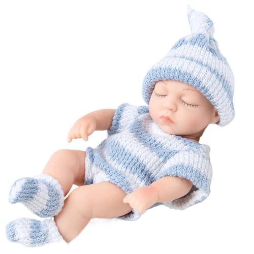 XJKLBYQ Mini Silicone Babypuppen, 7 Zoll realistische Neugeborenen -Babypuppen, weiches Ganzkörper -Silikon mit Kleidung, Babys für Kindergeschenke, Blau, Mini XJKLBYQ Mini Silicone Babypuppen, 7 Zoll realistische Neugeborenen -Babypuppen, weiches Ganzkörper -Silikon mit Kleidung, Babys für Kindergeschenke, Blau, Mini von XJKLBYQ