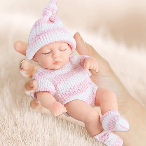 XJKLBYQ Mini Silicone Babypuppen, 7 Zoll realistische Neugeborenen -Babypuppen, weiches Ganzkörper Silikon mit Kleidung, Babys für Kindergeschenke, Stil 1, Mini XJKLBYQ Mini Silicone Babypuppen, 7 Zoll realistische Neugeborenen -Babypuppen, weiches Ganzkörper Silikon mit Kleidung, Babys für Kindergeschenke, Stil 1, Mini von XJKLBYQ