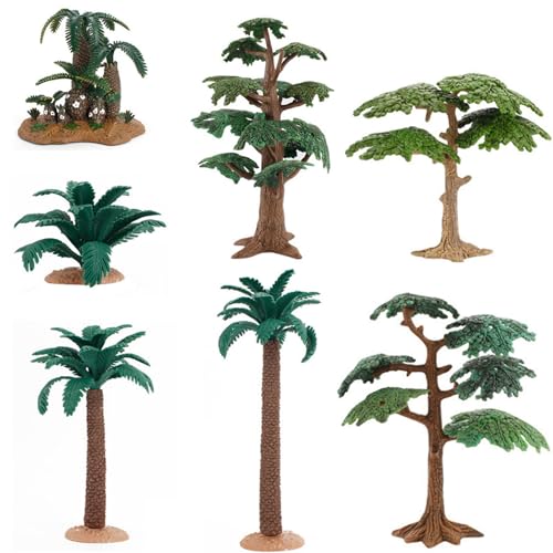 XJKLBYQ Miniaturbäume, 7pcs/Set Mini -Palme, Simulationsmodellbäume, DIY -Handwerk realistische Plastikpalmen für Mikrolandschaftsmodell Railway Szenerie Fairy Garden Decor von XJKLBYQ