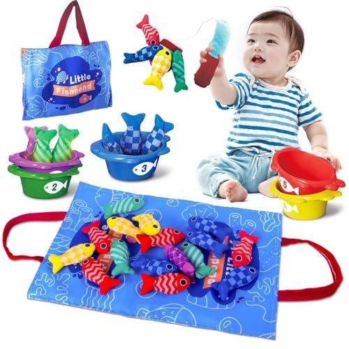 XJKLBYQ Montessori Toys, Baby Spielzeug Bildungsstoff Fischereispiel, Kinder -Farbsortierung passendes Spiel Lernspielzeug für Babys Mädchen Geschenke von XJKLBYQ