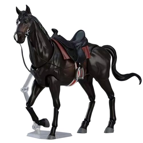 XJKLBYQ Pferdespielzeug Playset, Pferdefiguren mit Sattel, Halfter und Bleiseil, 8x5 -wahrbare Statue mit beweglichen Gelenk, Western Rodeo -Spielzeug für Enthusiasten (schwarz) von XJKLBYQ