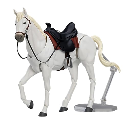 XJKLBYQ Pferdespielzeug Playset, Pferdefiguren mit Sattel, Halfter und Bleiseil, 8x5 -wahrbare Statue mit beweglichen Gelenk, Western Rodeo -Spielzeug für Enthusiasten (weiß) von XJKLBYQ