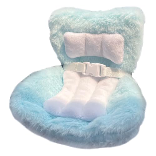 XJKLBYQ Puppenautositz, pelziger Babypuppenauto -Sitzträger mit Sicherheitsgürtel, niedliche und funktionale Ornament für Lüfter, Sammler (blau) von XJKLBYQ