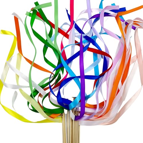 XJKLBYQ Ribbon Stick -Zauberstäbe, 20pcs Hochzeitsstaber mit goldenen Glocken, Seidenbänder Feenstab, tragbare Tanzfläche Requisiten für Partybevorzugungen Hochzeitskern XJKLBYQ Ribbon Stick -Zauberstäbe, 20pcs Hochzeitsstaber mit goldenen Glocken, Seidenbänder Feenstab, tragbare Tanzfläche Requisiten für Partybevorzugungen Hochzeitskern von XJKLBYQ