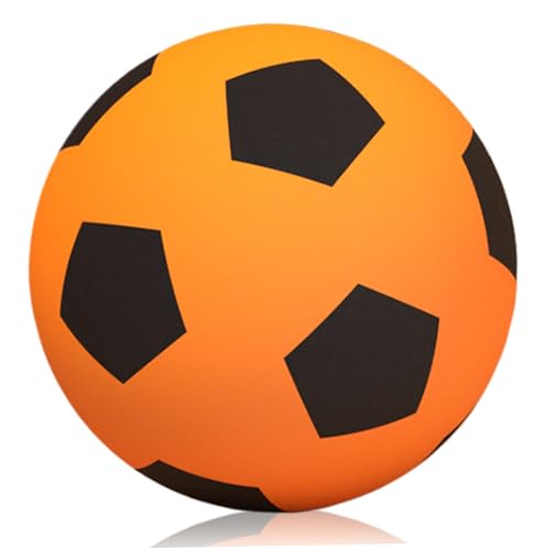 XJKLBYQ Schwammfußball, Stiller Fußball für Kinder Größe 5 PU Schaumfußball Stoßdämpfung kleine leichte weiche Geräuschreduktion für Training Kinderspielzeug, Orange XJKLBYQ Schwammfußball, Stiller Fußball für Kinder Größe 5 PU Schaumfußball Stoßdämpfung kleine leichte weiche Geräuschreduktion für Training Kinderspielzeug, Orange von XJKLBYQ