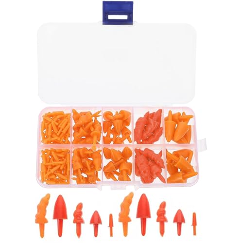XJKLBYQ Snowman Nosen Craft Kit, 160pcs Plastik -Karottennasen mit Aufbewahrungsbox für DIY Snowman Weihnachtsdekorationen und Urlaubsaktivitäten von XJKLBYQ