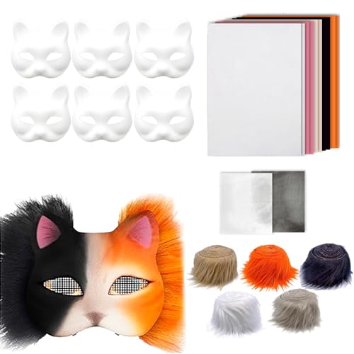 XJKLBYQ Therian Mask Kit, realistische leere halbe Gesichtskatze Maske mit Filzstoffblech, Plüsch -Kunstpelzen und Augennetz dekoratives Tierkostüm für Maskerade, Cosplay -Party XJKLBYQ Therian Mask Kit, realistische leere halbe Gesichtskatze Maske mit Filzstoffblech, Plüsch -Kunstpelzen und Augennetz dekoratives Tierkostüm für Maskerade, Cosplay -Party von XJKLBYQ