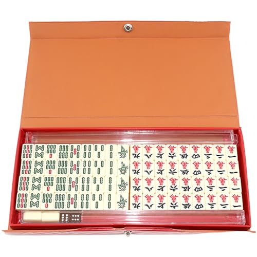 XJKLBYQ Tragbares Mahjong -Set, Reisen chinesisches Spiel mit 144 Kacheln mit 2 Ersatzteilen, Würfel und 4 Inhabern für Erwachsene XJKLBYQ Tragbares Mahjong -Set, Reisen chinesisches Spiel mit 144 Kacheln mit 2 Ersatzteilen, Würfel und 4 Inhabern für Erwachsene von XJKLBYQ
