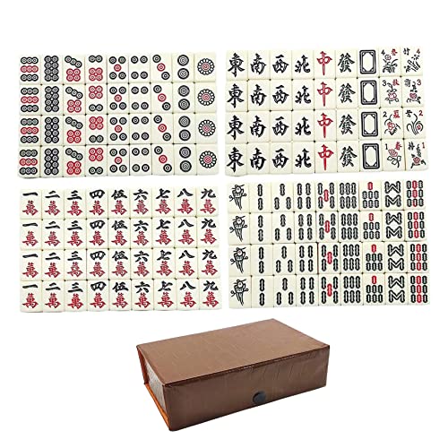 XJKLBYQ Travel Mahjong Set, 149pcs kompaktes chinesisches Mah Jong -Spiel mit Tragetasche, Mini -Fliesen für Familienspiele, Kinder und Erwachsene (14, 5 x 10, 5). von XJKLBYQ
