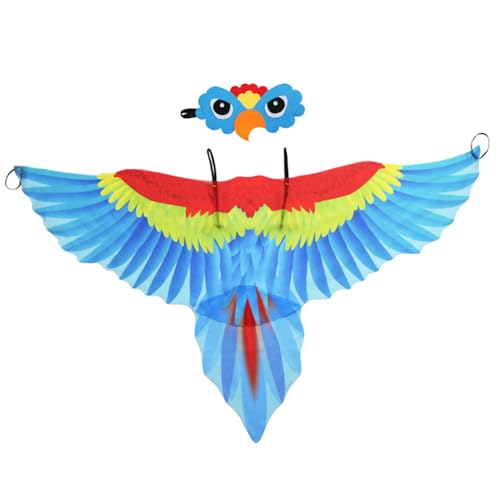 XJKLBYQ Vogelkostüm-Papageienflügel, blaues Papageienkostüm mit Kleidungsumhang und Maske für Kinder, Halloween-Party-Geschenke bevorzugt Geschenke XJKLBYQ Vogelkostüm-Papageienflügel, blaues Papageienkostüm mit Kleidungsumhang und Maske für Kinder, Halloween-Party-Geschenke bevorzugt Geschenke von XJKLBYQ