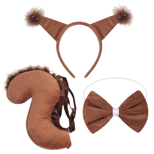 XJKLBYQ Weiche tierische Kostüme für Kinder umfassen Stirnband, Schwanz und Fliege, 3PCS Halloween Ohrs und Schwanzset für Cosplay XJKLBYQ Weiche tierische Kostüme für Kinder umfassen Stirnband, Schwanz und Fliege, 3PCS Halloween Ohrs und Schwanzset für Cosplay von XJKLBYQ