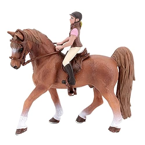 XJKLBYQ Wildpferde Röhre, 2pcs Plastikpferde, Simulationsminiatur Pferd mit Fahrer & Sattel Mini -Tieren findet kreative Bildungsgeschenke für Kinder von XJKLBYQ