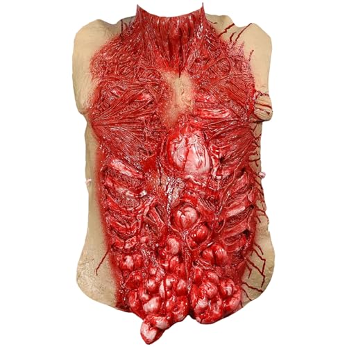 XJKLBYQ Zombie Halloween Kostüm, blutige Körperteile und Maske mit realistischen Organen, gruseliges Horror -Outfit für Erwachsene von XJKLBYQ