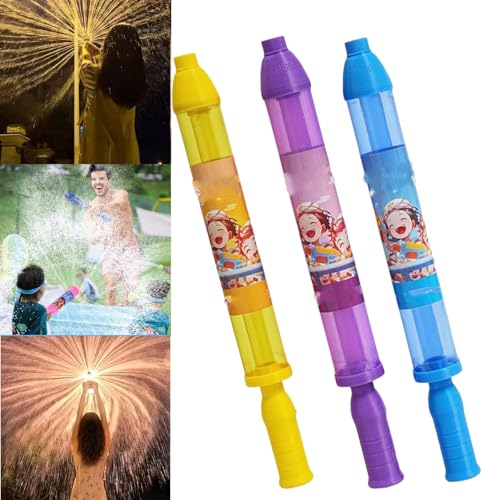 Firework Style Water Spray Toy, Fireworks Water Gun, Pusher Type Fun Fireworks Water Jet Spray Toy, Party Entertainment, Family Friends Interactive Pool Game (3pcs-d) von XJQ
