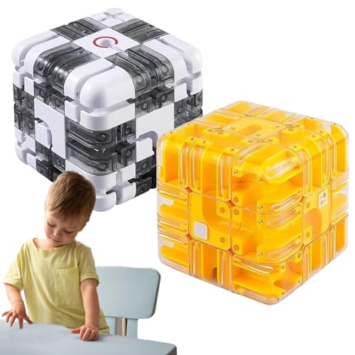 Large Labyrinth 3D Puzzle Maze Cube - Engaging Brain Teaser Toy, 3D Maze Puzzle Cube Interactive Game, Spatial Awareness Brain Training Toy for Stress Relief & Logic Development (2pcs-b) von XJQ