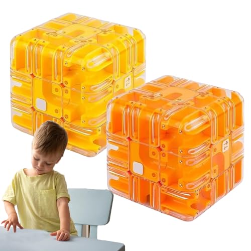 Large Labyrinth 3D Puzzle Maze Cube - Engaging Brain Teaser Toy, 3D Maze Puzzle Cube Interactive Game, Spatial Awareness Brain Training Toy for Stress Relief & Logic Development (2pcs-h) von XJQ