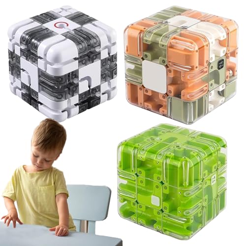 Large Labyrinth 3D Puzzle Maze Cube - Engaging Brain Teaser Toy, 3D Maze Puzzle Cube Interactive Game, Spatial Awareness Brain Training Toy for Stress Relief & Logic Development (3pcs-g) von XJQ