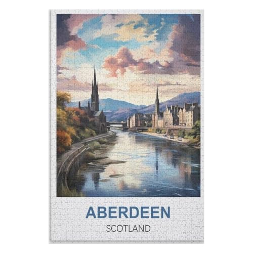Klassische Puzzle für Erwachsene Teenager Freizeit Spaß Spiel Spielzeug Geeignet，Aberdeen Schottland，Lernspielzeug FüR Kinder 52x38 Papier Puzzle,AA-1388 von XJUfW