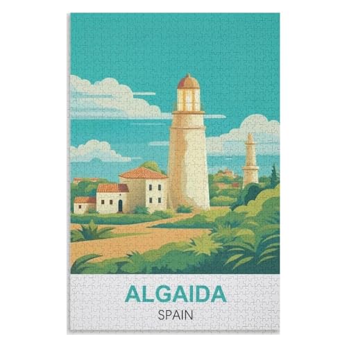 Klassische Puzzle für Erwachsene Teenager Freizeit Spaß Spiel Spielzeug Geeignet，Algaida Spanien，Lernspielzeug FüR Kinder 70x50，Papier Puzzle,AA-1312 von XJUfW