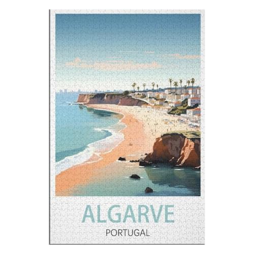Klassische Puzzle für Erwachsene Teenager Freizeit Spaß Spiel Spielzeug Geeignet，Algarve Portugal，Lernspielzeug FüR Kinder 38x26，Papier Puzzle,AA-984 von XJUfW