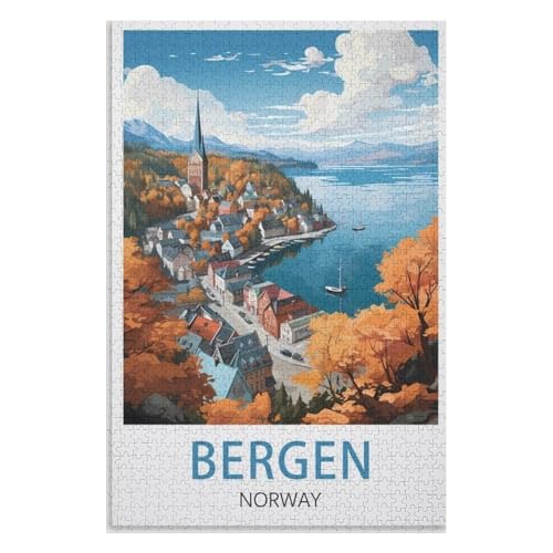 Klassische Puzzle für Erwachsene Teenager Freizeit Spaß Spiel Spielzeug Geeignet,Bergen Norwegen,Lernspielzeug FüR Kinder 38x26,Papier Puzzle,AA-532 Klassische Puzzle für Erwachsene Teenager Freizeit Spaß Spiel Spielzeug Geeignet,Bergen Norwegen,Lernspielzeug FüR Kinder 38x26,Papier Puzzle,AA-532 von XJUfW