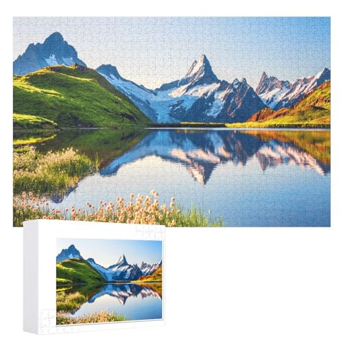Klassische Puzzle für Erwachsene Teenager Freizeit Spaß Spiel Spielzeug Geeignet，„Berner Bergkette mit Eiger und Jungfrau, Schweiz Alpen, ，Lernspielzeug FüR Kinder 70x50， von XJUfW