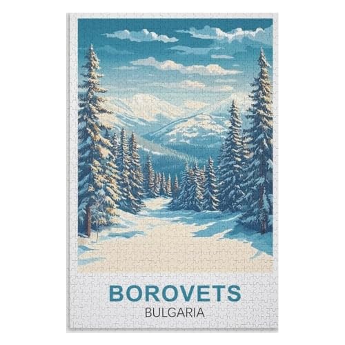 Klassische Puzzle für Erwachsene Teenager Freizeit Spaß Spiel Spielzeug Geeignet，Borovets Bulgarien，Lernspielzeug FüR Kinder 52x38 Papier Puzzle,AA-1120 von XJUfW