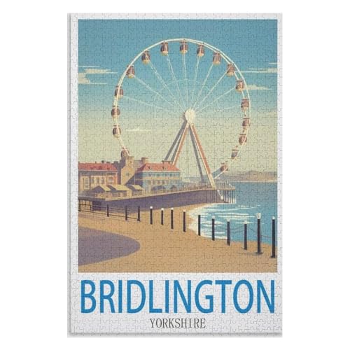 Klassische Puzzle für Erwachsene Teenager Freizeit Spaß Spiel Spielzeug Geeignet，Bridlington Yorkshire，Lernspielzeug FüR Kinder 52x38 Papier Puzzle,AA-1476 von XJUfW