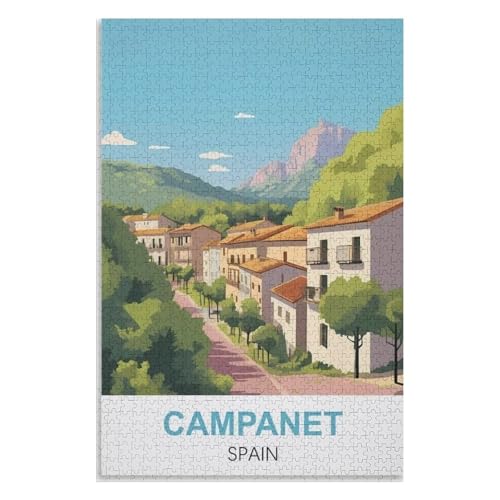 Klassische Puzzle für Erwachsene Teenager Freizeit Spaß Spiel Spielzeug Geeignet，Campanet Spanien，Lernspielzeug FüR Kinder 52x38 Papier Puzzle,AA-1268 von XJUfW