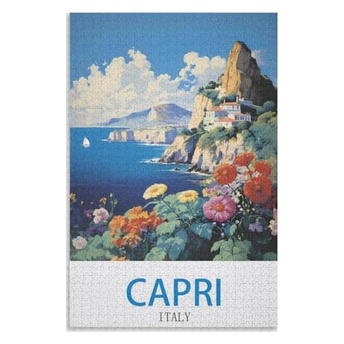 Klassische Puzzle für Erwachsene Teenager Freizeit Spaß Spiel Spielzeug Geeignet，Capri Italien，Lernspielzeug FüR Kinder 52x38 Papier Puzzle,AA-1432 von XJUfW