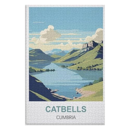 Klassische Puzzle für Erwachsene Teenager Freizeit Spaß Spiel Spielzeug Geeignet，Catbells Cumbria，Lernspielzeug FüR Kinder 52x38 Papier Puzzle,AA-1008 von XJUfW