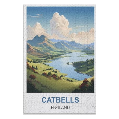 Klassische Puzzle für Erwachsene Teenager Freizeit Spaß Spiel Spielzeug Geeignet，Catbells England，Lernspielzeug FüR Kinder 52x38 Papier Puzzle,AA-1136 von XJUfW