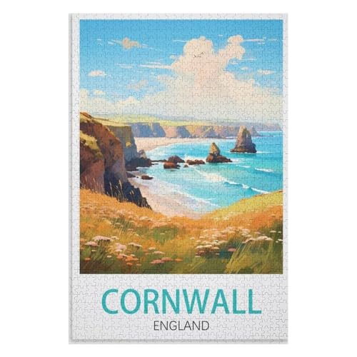 Klassische Puzzle für Erwachsene Teenager Freizeit Spaß Spiel Spielzeug Geeignet，Cornwall England，Lernspielzeug FüR Kinder 38x26，Papier Puzzle,AA-256 von XJUfW