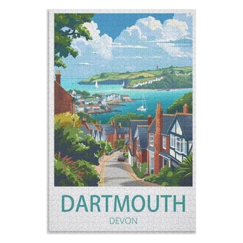 Klassische Puzzle für Erwachsene Teenager Freizeit Spaß Spiel Spielzeug Geeignet，Dartmouth Devon，Lernspielzeug FüR Kinder 70x50，Papier Puzzle,AA-820 von XJUfW